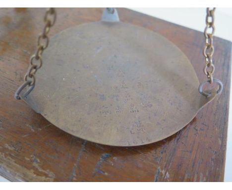 A 56lb Beam scale by De Grave Short and Co, London - circa 1900's, in original mahogany box, last tested in 1957 - box 91x46x
