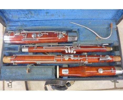 An Astia Bassoon imported by Boosey and Hawkes, with hard case 