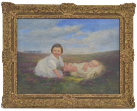Gertrude. G. Nutt (20th century) -&nbsp;portrait of Ursula Margaret Nutt and Richard David Nutt as children, inscribed with t