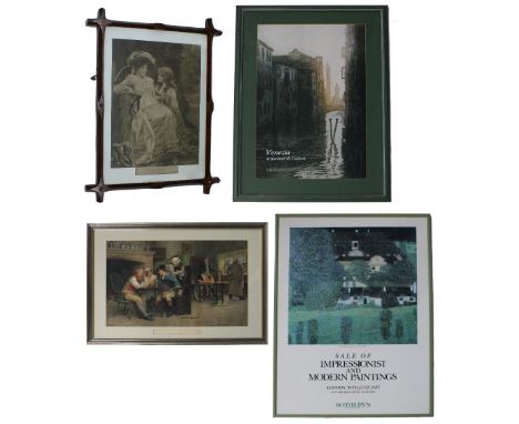 Vintage Sotheby's sale advertisement poster 'Impressionist and Modern Paintings' 1987, framed 24" x 34"; together with a fram