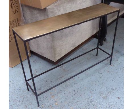 CONSOLE TABLE, vintage 1950s style bronzed finish.