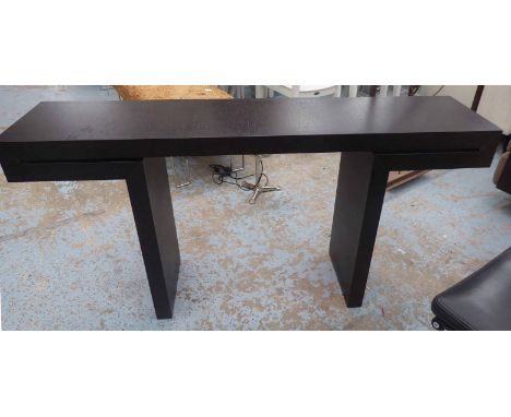 CONSOLE TABLE, contemporary Italian style ebonised finish, 76cm H. (slight faults)