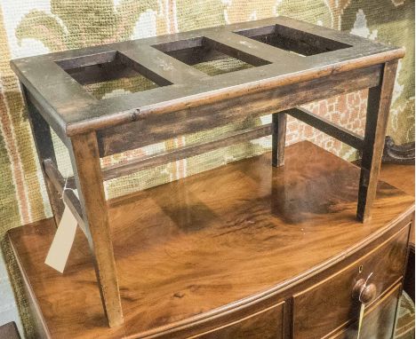LUGGAGE RACK, circa 1900 slatted birch, loose associated mother of pearl inlaid, top included 41cm H x 57cm x 40cm. (with fau