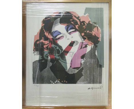 ANDY WARHOL 'Mae West', lithograph with Leo Castelli blue stamps verso, and George Israel Editeur embossing lower left, from 