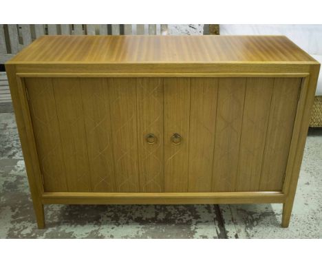 GORDON RUSSELL HELIX SIDEBOARD, two gilt incised doors enclosing shelf. Gordon Russell Broadway (designed by David Booth and 