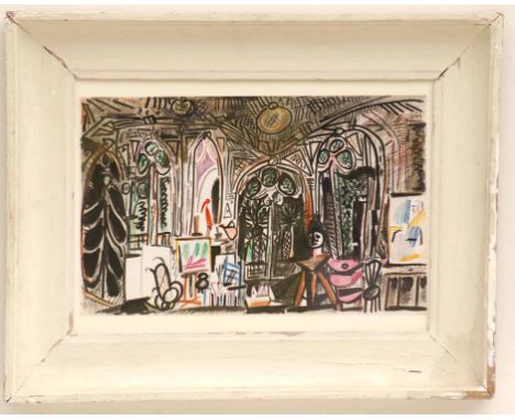 PABLO PICASSO 'L'Atelier de Picasso', Lithograph, Suite: Californie, printed by Mourlot - 1959, framed and glazed. 