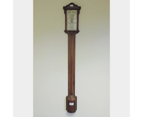 A Victorian rosewood cased stick barometer, 95cm tall