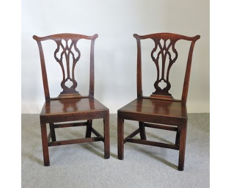 A pair of George III Chippendale style side chairs 