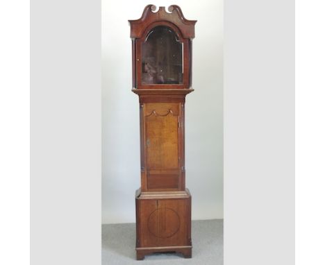 A George III longcase clock case, 222cm tall