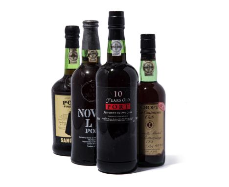Sandeman Fine Ruby Believed 1970/80s Levels base of neck (4) Noval LB Believed 1970/80s (1) M&amp;S 10 Year Old Tawny Bottled