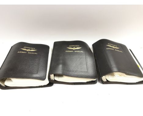 Three vintage copies of the Jeppesen airways manual including volume 2 - 3 &amp; 4.