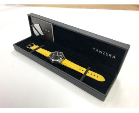 Mens automatic panzera watch with purchase papers and manual.