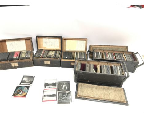 A large collection of vintage slides.
