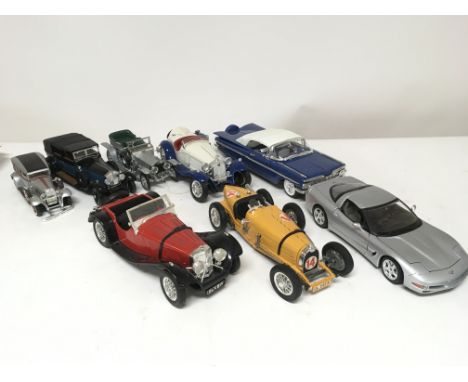 Die cast vintage model cars from makers such as Burago, Anson &amp; Franklin Mint