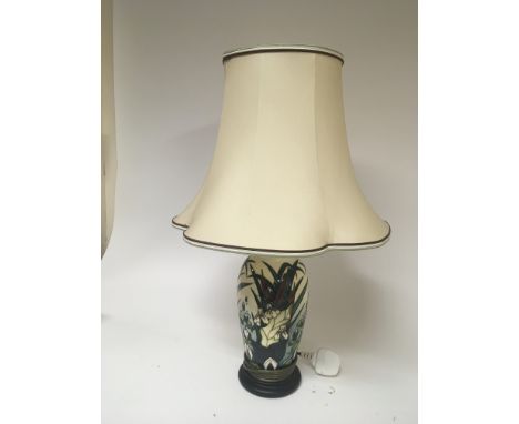 A Moorcroft lamp. With shade no damage Height 61cm NO RESERVE