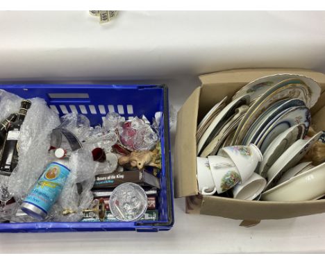A large collection of assorted glass and ceramic items and books.