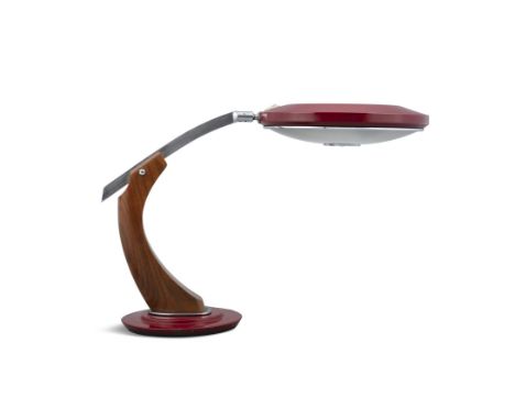 FASEAn enamelled and chrome desk lamp, by Fase. c.1970. 57 x 33 x 43cm (h)