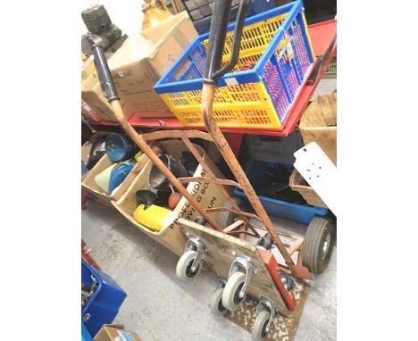 An engine dolly and two trolleys