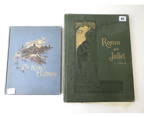A large copy of Romeo and Juliet by William Shakespeare with painted illustrations by Ludovic Marchetti Luclus Rossi Oreste C