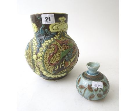 A Brannum art pottery vase, together with a small Brannum art pottery vase of squat form A/F