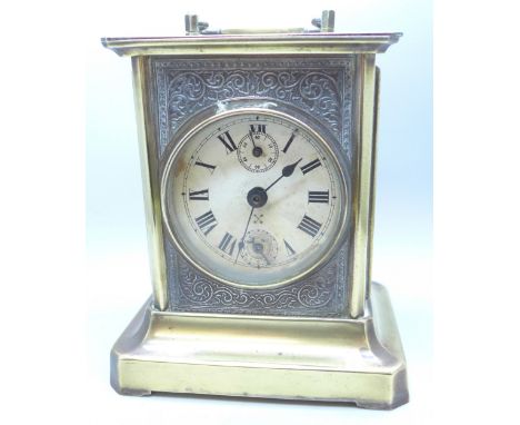 A French musical alarm clock, height 15cm