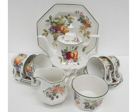Two sets of fruit pattern kitchenware, includes plates, cups, saucers, teapot, etc **PLEASE NOTE THIS LOT IS NOT ELIGIBLE FOR