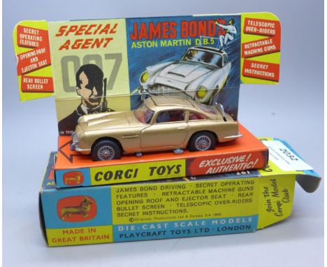 A Corgi Toys James Bond Aston Martin DB5, boxed, from the film Goldfinger, number 261