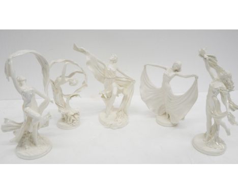 Five Royal Worcester porcelain limited edition figurines of dancers. Comprising of Spirit of the Dance, Spirit of Peace, The 