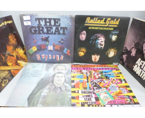 Eight LP records including four by The Rolling Stones 