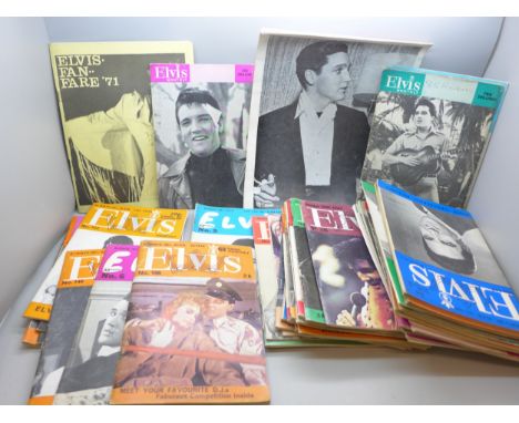 A collection of of Elvis monthly publications, approximately 80 in total