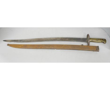 A French bayonet with scabbard *THIS LOT IS NOT AVAILABLE FOR PACKING AND POSTING 
