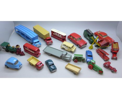 A collection of die-cast model vehicles, mainly Lesney, four Dinky-Toys, two Spot-On and a Corgi Toys DB4