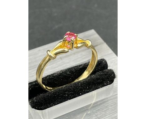 A 14ct ruby, yellow gold ring, approximate total weight 1.9g Size N