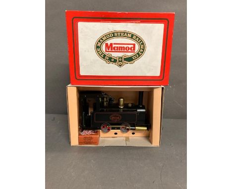 A boxed Mamod steam railway engine 