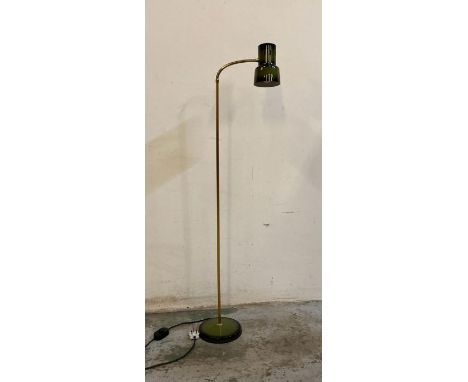 A Mid Century floor lamp in green and gold 