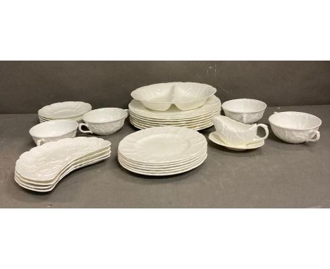 A part Coalport country ware dinner service to include soup cups and saucers and dinner plates 