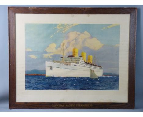 NORMAN WILKINSON coloured print - of the Canadian Pacific 'Empress of Britain', 70 x 90 cms