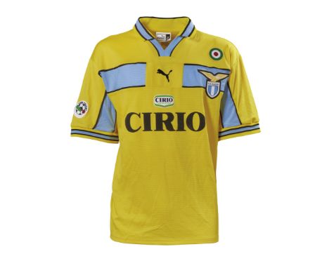 Giuseppe Pancaro - S.S. Lazio  - Stagione 1998-1999  Maglia gara away Puma, a maniche corte, taglia XL. Sul fronte: sponsor c