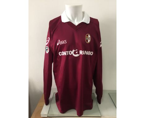 Fabio Galante - Torino F. C.  - Stagione 2001-2002  Maglia gara Asics, a maniche lunghe, taglia XXL. Sul fronte: sponsor comm