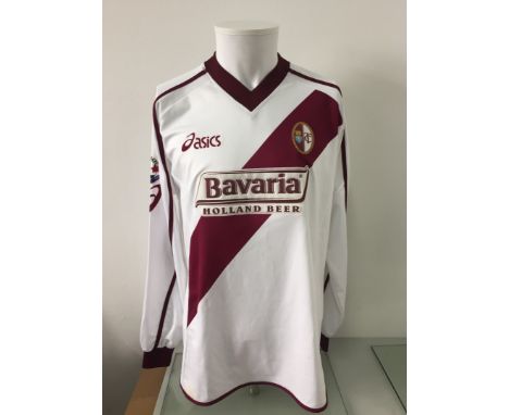 Simone Tiribocchi - Torino F.C.  - Stagione 2003-2004  Maglia gara away Asics con maniche lunghe, taglia L. Sul fronte: spons