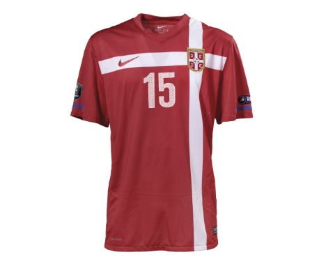 Zelico Petrovic - Nazionale di Calcio della Serbia  - 12 ottobre 2010  Maglia gara Nike, a maniche corte, taglia XL. Sul fron