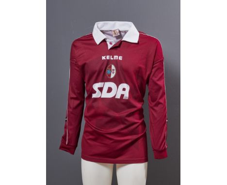 Hernán Rodrigo López - Torino F.C.  - Stagione 1998-1999  Maglia gara Kelme, a maniche lunghe, taglia XL. Sul fronte: sponsor