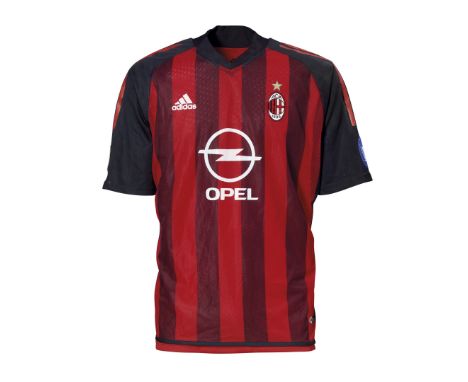 Filippo Inzaghi - A.C. Milan   - Stagione 2002-2003  Maglia gara Adidas, a maniche corte, taglia L. Sul fronte: sponsor comme