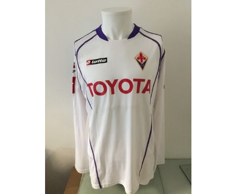 Fabio Liverani – A.C. Fiorentina   - Stagione 2005-2006  Maglia gara away Lotto, a maniche lunghe, taglia L. Sul fronte: spon