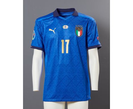 Ciro Immobile - Nazionale Italiana di Calcio  - Campionati Europei 2021  Maglia gara Puma, a maniche corte, taglia L. Sul fro