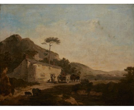 John Rathbone,  British c.1750-1807- A Cottage in Patterdale Westmoreland; oil on canvas, 49 x 65.5 cm. Provenance:  with R &