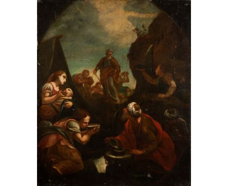 Circle of Pietro Dandini, Italian 1646-1712- Moses Striking Water from the Rock; oil on canvas, 71.6 x 59.2 cm. Provenance: P