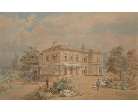William Allen Boulnois, British, exh.1880- Newbold Beeches, Leamington; pencil and watercolour heightened with touches of whi