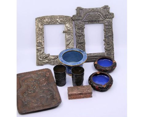 A collection of Chinese enamel, oriental metalware and similar&nbsp;