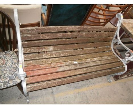garden bench with cast ends
